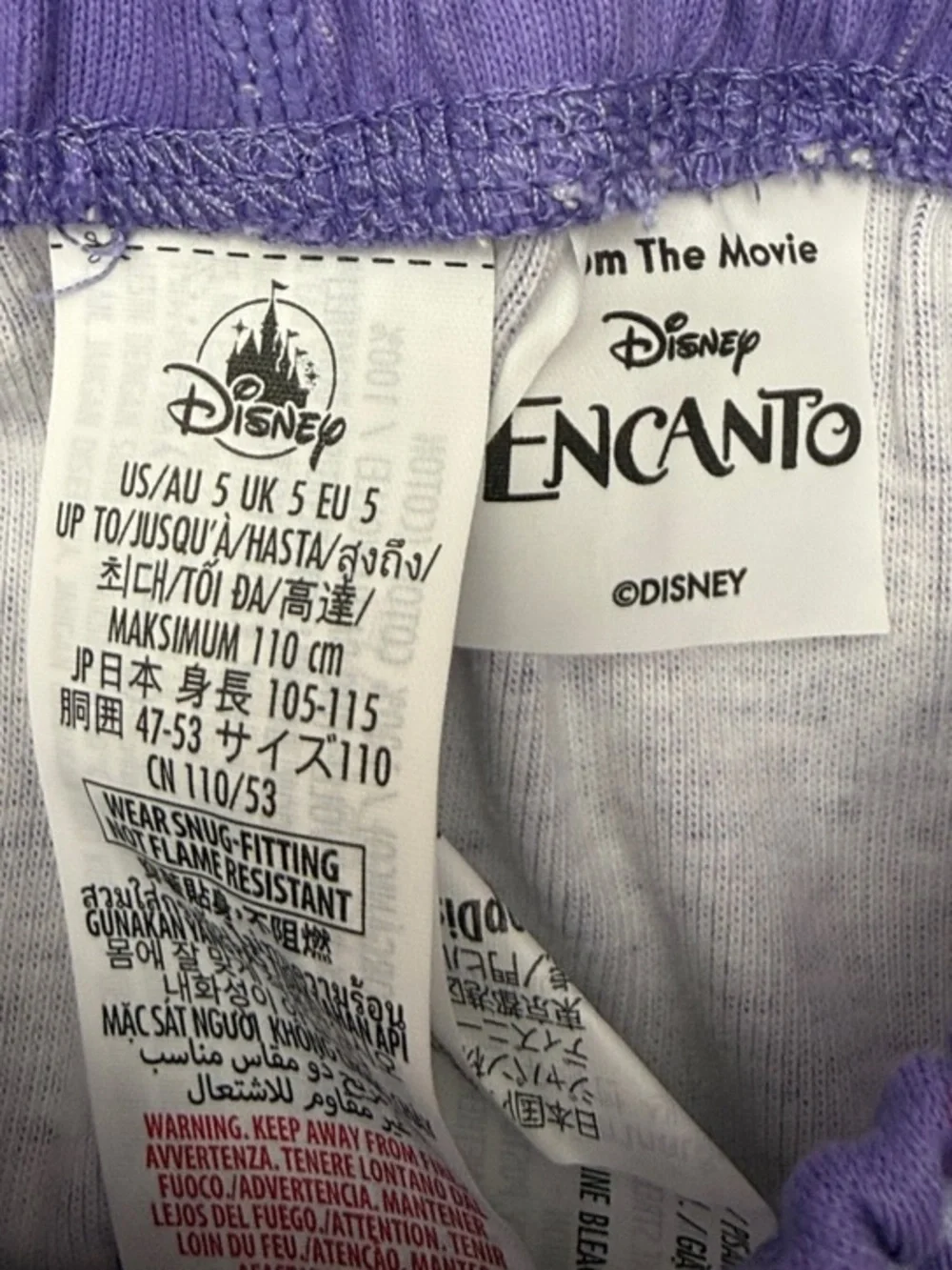 Disney Purple Floral Long-Sleeve Pajama Set with Pink Accents Size 5 NWT